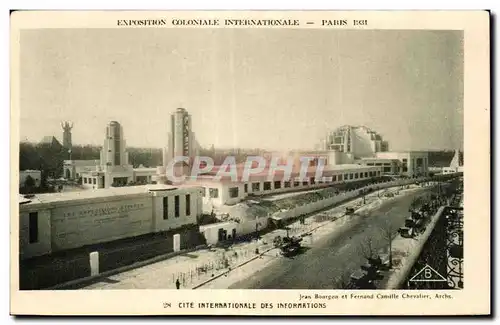 Cartes postales Paris coloniale internationale PAris 1931 Paris CITE INTERNATIONALE DES INFORMATIONS