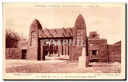 Cartes postales Paris coloniale internationale PAris 1931 Paris PALAIS DE L A O F-LAFORTE DU VILLAGE SOUNDANAIS