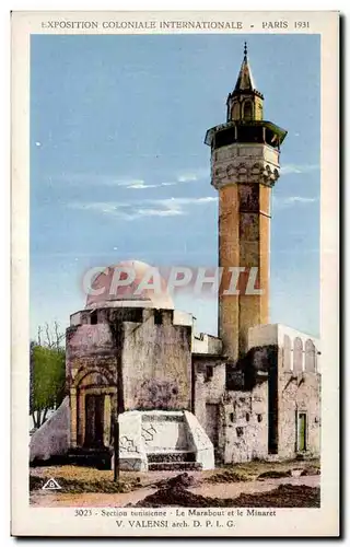 Ansichtskarte AK Paris coloniale internationale PAris 1931 Paris Section Tunisienne - Le Marabout et le Minaret