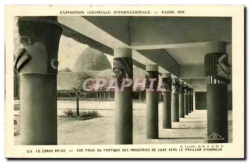 Cartes postales Exposition coloniale internationale Paris 1931Le congo Belge vue prise portique des industries d