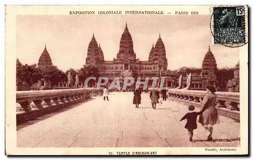 Cartes postales Exposition coloniale internationale Paris 1931 Temple d Angkor vat