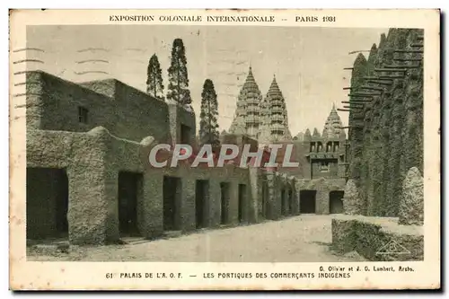 Cartes postales Exposition coloniale internationale Paris 1931 Palais de l A o f les Portiques des commercants i