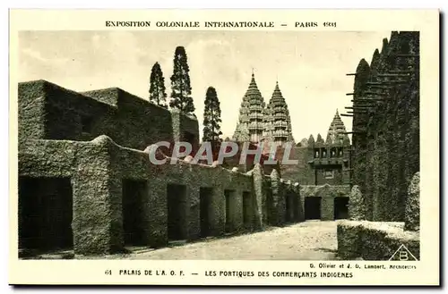 Cartes postales Exposition coloniale internationale Paris 1931 Palais de l A o f les Portiques des commercants i