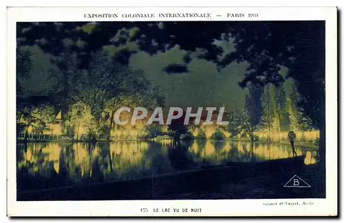 Cartes postales Exposition coloniale internationale Paris 1931 Le lac vu de nuit