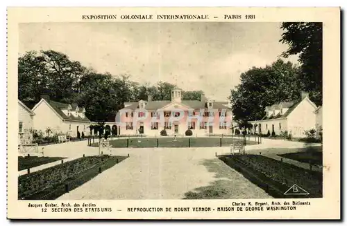 Ansichtskarte AK Exposition coloniale internationale Paris 1931 Section des etats unis reproduction de mount vern