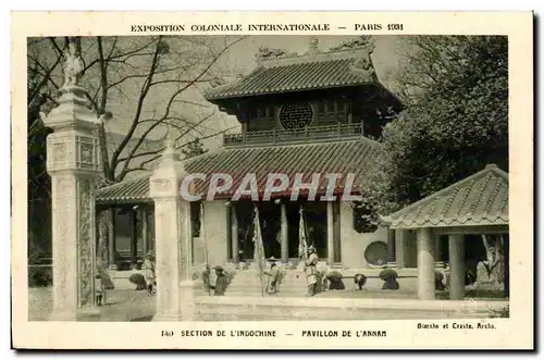 Cartes postales Exposition coloniale internationale Paris 1931 Sectionde l Indochine pavillon de l Annam