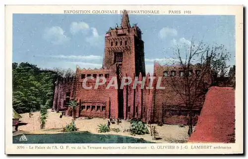 Ansichtskarte AK Exposition coloniale internationale Paris 1931 le Palais de l A O F vu de la Terrasse superieure