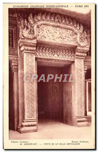 Cartes postales Exposition coloniale internationale Paris 1931 Angkor vat porte de la salle capitulrire