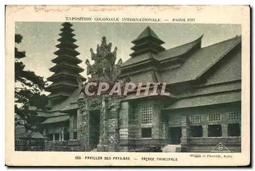 Cartes postales Exposition coloniale internationale Paris 1931 pavillon des pays bas facade principale