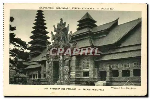 Cartes postales Exposition coloniale internationale de Paris 1931 Pavillon des pays bas facade principale