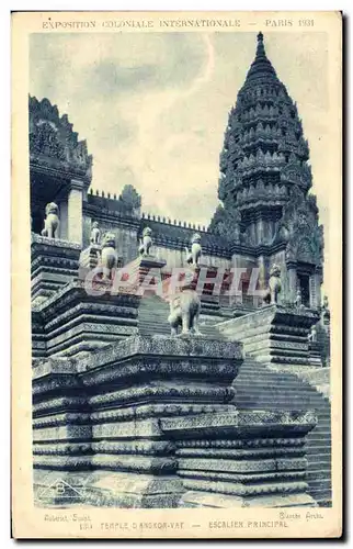 Cartes postales Exposition coloniale internationale de Paris 1931 Remple angkor vat esalier principal