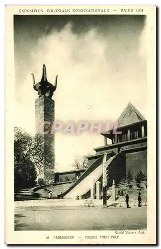 Cartes postales Exposition coloniale internationale de Paris 1931 Madagascar facade principale