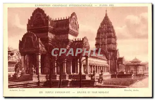 Cartes postales Exposition Coloniale Internationale Paris temple d angkor vat galerie et touir nord est