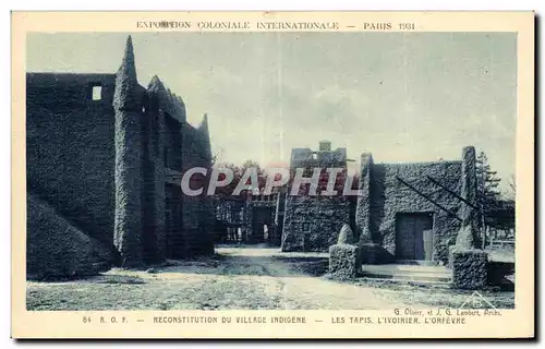 Cartes postales Exposition Coloniale Internationale Paris reconstitution de village indigene les tapis l ivoirie