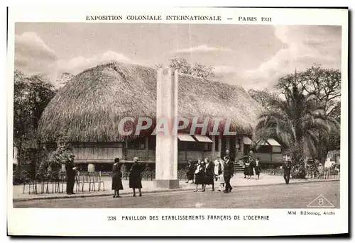 Cartes postales Exposition Coloniale Internationale Paris Pavillon des etablissements francais de l oceanie