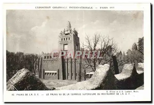 Cartes postales Exposition Coloniale Internationale Paris Palais de la le palais vu de la terrasse superie du re