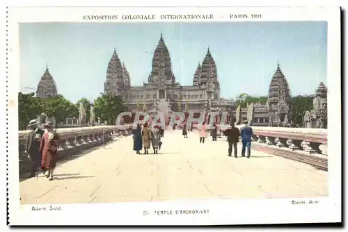 Cartes postales Exposition Coloniale Internationale Paris Temple D angkor vat