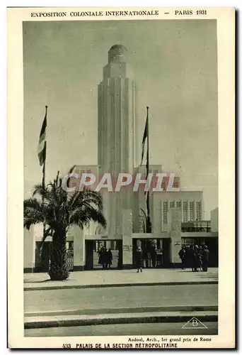 Cartes postales Exposition Coloniale Internationale Paris palais de la section metropolitaine