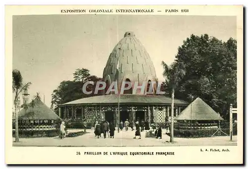 Cartes postales Exposition Coloniale Internationale Paris 1931 Pavillon de l Afrique Equatoriale Francaise