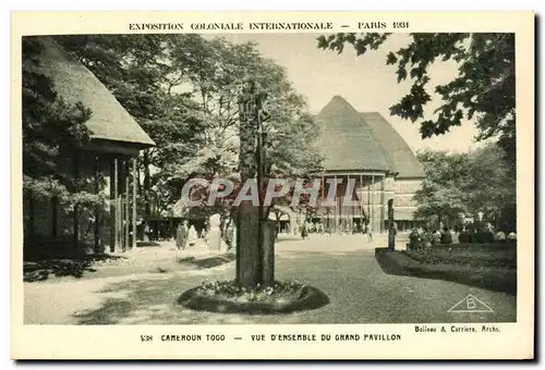 Ansichtskarte AK Exposition Coloniale Internationale Paris 1931 Cameroun Togo Vue d ensemble du Grand Pavillon