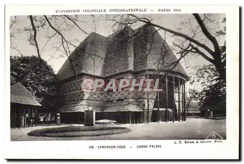 Cartes postales Exposition Coloniale Internationale Paris 1931 Cameroun Togo Grand palais