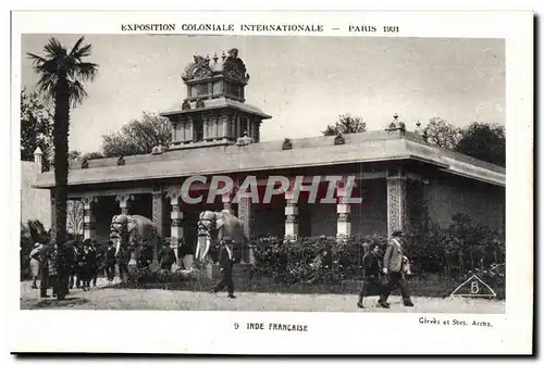 Cartes postales Exposition Coloniale Internationale Paris 1931 Inde Francaise Elephant