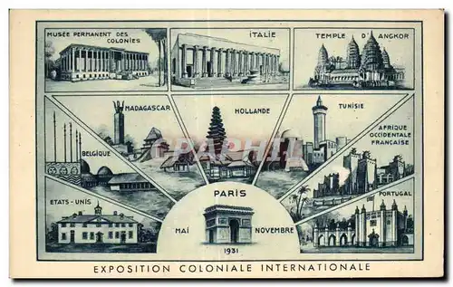 Cartes postales Exposition Coloniale Internationale Paris 1931