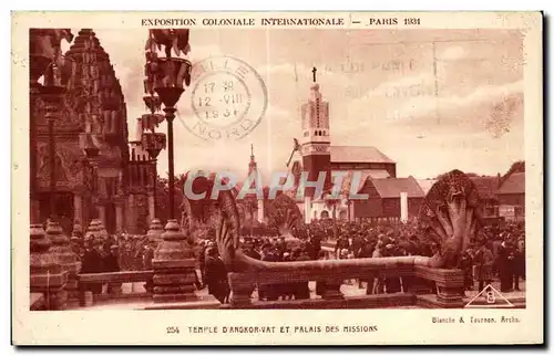 Cartes postales Exposition Coloniale Internationale Paris 1931 Temple d Angkor Vat et Palais des missions