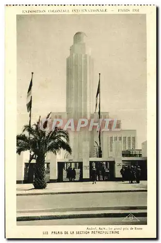 Ansichtskarte AK Exposition Coloniale Internationale Paris 1931 Palais De La Section Metropolitaine