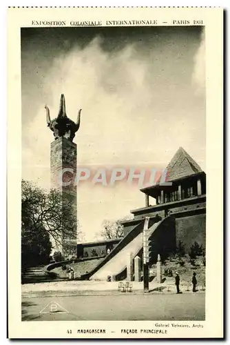 Ansichtskarte AK Exposition Coloniale Internationale Paris 1931 Madagascar Facade Principale