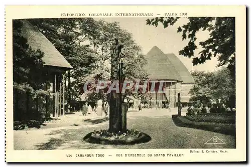 Ansichtskarte AK Exposition Coloniale Internationale Paris 1931 Cameroun Togo Vue D ensemble Du Grand Pavillon