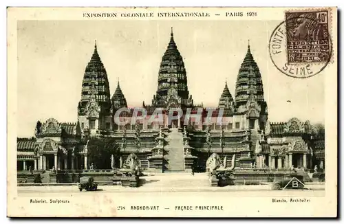 Cartes postales Exposition Coloniale Internationale Paris 1931 Angkorvat Facade Principale