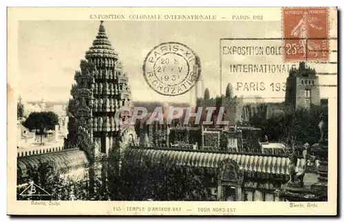 Cartes postales Exposition Coloniale Internationale Paris 1931 Temple d Angror vat Tour Nord Est