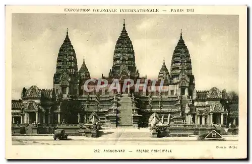 Ansichtskarte AK Exposition Coloniale Internationale Paris 1931 Angkor vat Facade Principale