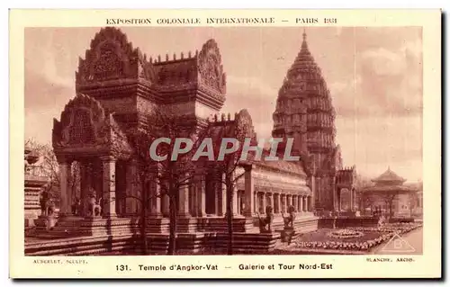 Cartes postales Exposition Coloniale Internationale Paris 1931 Temple D Angkor Vat Gaierie et Tour Nord Est