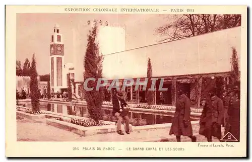 Ansichtskarte AK Exposition Coloniale Internationale Paris 1931 Palais Du Maroc Le Grand Canal Et Les Souks