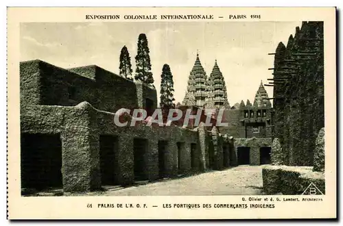 Ansichtskarte AK Exposition Coloniale Internationale Paris 1931 Palais De L A O F Les Portiques Des Commercants I