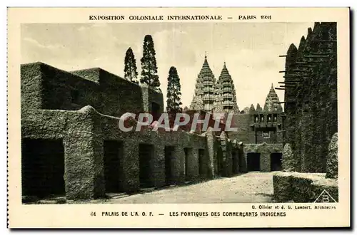 Cartes postales Exposition Coloniale Internationale Paris 1931 Palais De L A O F Les Portiques Des Commercants I