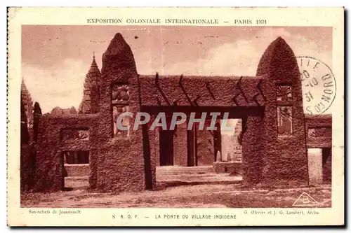 Cartes postales Exposition Coloniale Internationale Paris 1931 S A O F la Porte Du Village Indigene