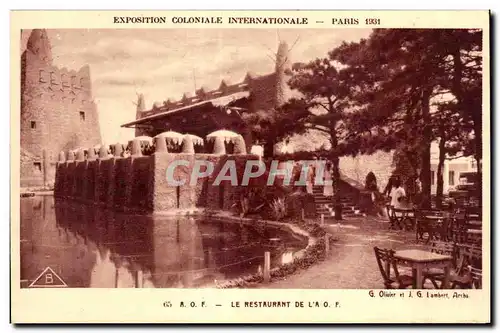 Cartes postales Exposition Coloniale Internationale Paris 1931 A O F Le Restaurant De L A O F