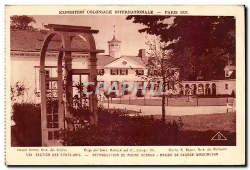 Ansichtskarte AK Exposition Coloniale Internationale Paris 1931 Reproduction De Mount Vernon Maison De George Was