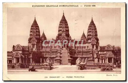 Cartes postales Exposition Coloniale Internationale Paris 1931 Angkor vat facade Principale