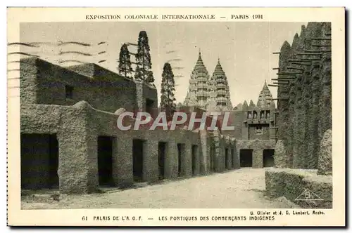 Cartes postales Exposition Coloniale Internationale Paris 1931 Palais De L A O F Les Portiques Des Commercants I