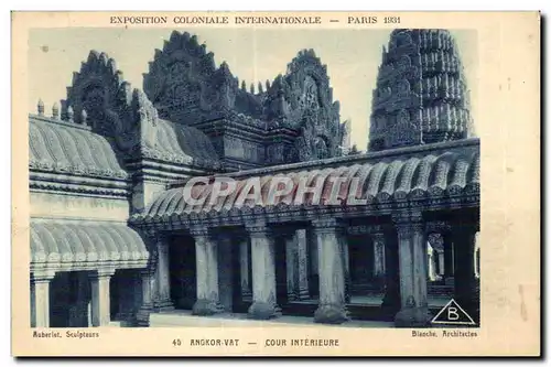 Cartes postales Exposition Coloniale Internationale Paris 1931 Angkor Vat Cour Interieure