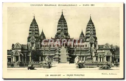 Cartes postales Exposition Coloniale Internationale Paris 1931 Angkor Vat Facade Principale