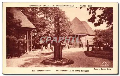 Ansichtskarte AK Exposition Coloniale Internationale Paris 1931 Cameroun Togo Vue D Ensemble Du Grand Pavillon