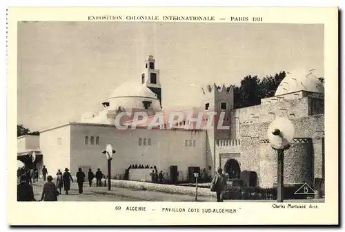 Cartes postales Exposition coloniale Internationale Paris 1931 Algerie Pavillon Cote Sud Algerien