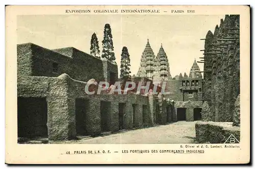 Cartes postales Exposition coloniale Internationale Paris 1931 Palais De Les Portiques Des Commercants Indigenes