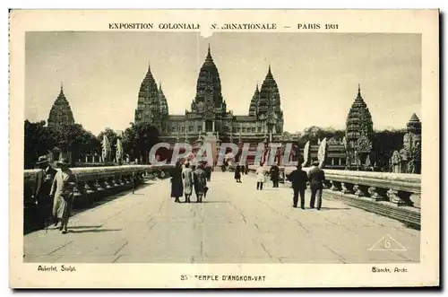 Cartes postales Exposition coloniale Internationale Paris 1931 Temple D Angkor Vat