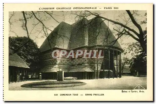 Ansichtskarte AK Exposition coloniale Internationale Paris 1931 Cameroun Togo Grand Pavillon